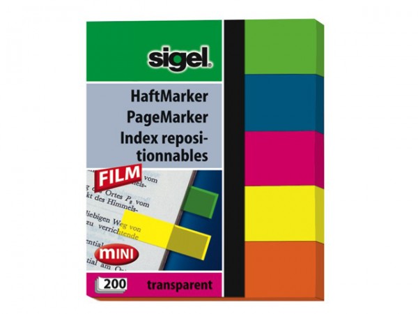 Haftmarker-Film Sigel 60x50/5-Farben mini