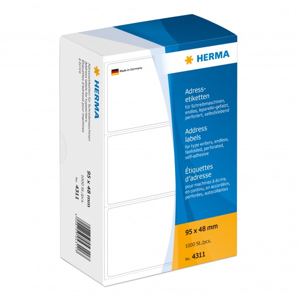 Adreßetiketten Herma 95x48-lepor. 1000ST/PG Lift-Off-Qualität