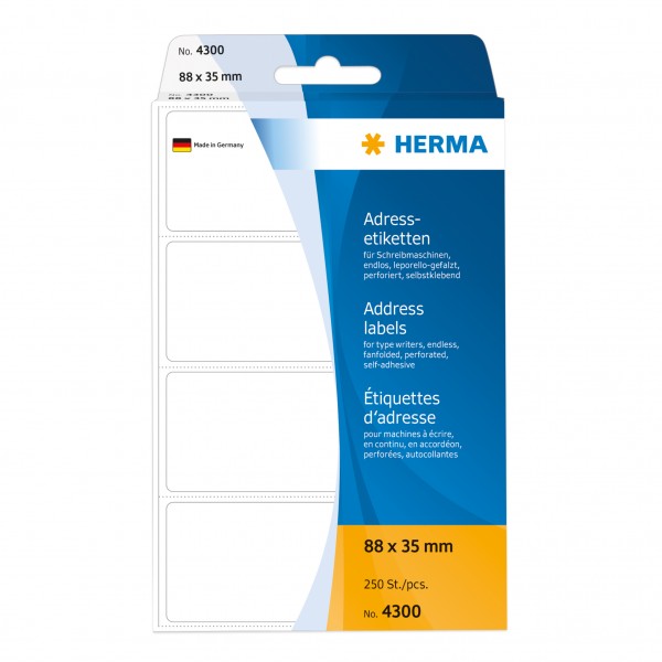 Adreßetiketten Herma 88x35-lepor. 250ST/PG