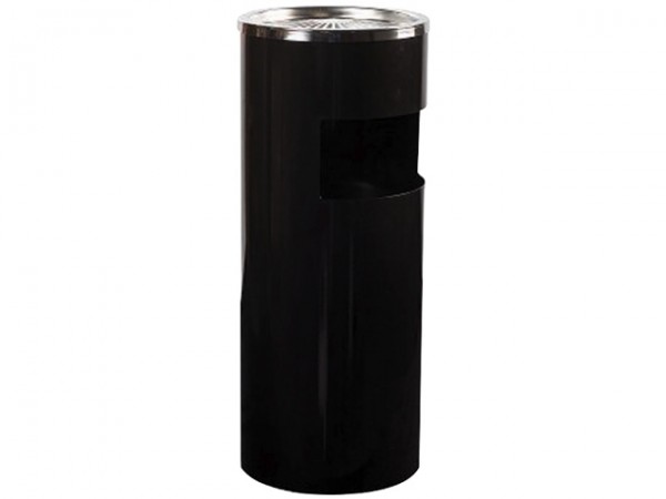 Standascher Alco kunststoffbeschichtet schwarz runde Form; H61 cm, Durchmesser 25 cm