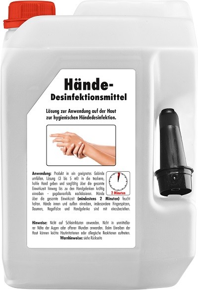 Hände Desinfektionsmittel 5L zur Anwendung auf der Haut zur hygienischen Händedesinfektion 5l Gebind