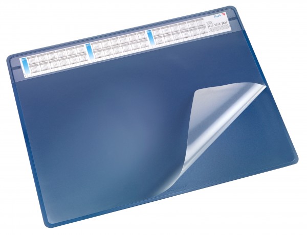 Schreibunterlage Läufer 52x65cm blau Durella Soft mit Vollsichtfolie