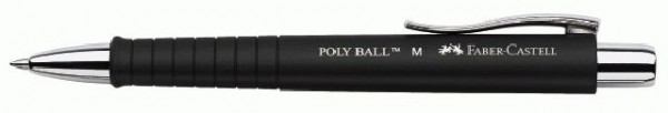 Kugelschreiber FC Poly Ball, schwarz rutschf. Soft-Touch Oberfläche