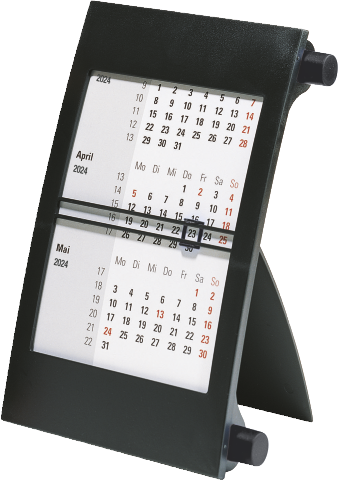 3-Monats-Tischkalender rido Mod.38 000 schwarz zum Drehen