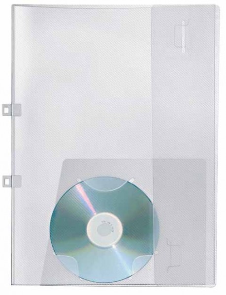 Angebotsmappe VE A4 Crystal transparent/PP CD-Fach in Streifenoptik, verschließ und abheftbar